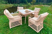 плетеный комплект мебели mokka villa rosa (4 персоны) + 8 подушек в официальном магазине viva-verde.ru