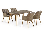 комплект мебели из искусственного ротанга t363b/y363b-w65 light brown в официальном магазине viva-verde.ru