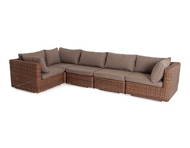 "лунго" трансформирующийся диван из искусственного ротанга, цвет коричневый в официальном магазине viva-verde.ru