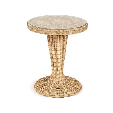"леванте" стол круглый из искусственного ротанга, цвет соломенный в официальном магазине viva-verde.ru