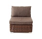 "Лунго" модуль диванный прямой с подушками, цвет коричневый
