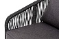 "Канны" кресло плетенноеиз роупа, каркас алюминий  темно-серый(RAL7024)шагрень, роуп темно-серый кругл, ткань Savana grafit