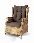 "форио" кресло раскладное плетеное, цвет соломенный в официальном магазине viva-verde.ru