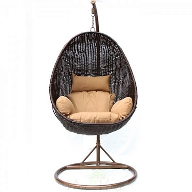 картинка садовые кресло-качели плетеные kvimol (km 1015) от производителя в интернет-магазине viva-verde.ru