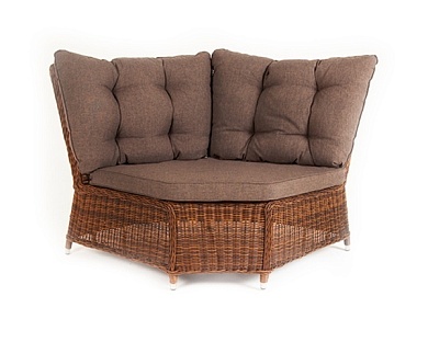 "бергамо" плетеный угловой диванный модуль, цвет коричневый в официальном магазине viva-verde.ru