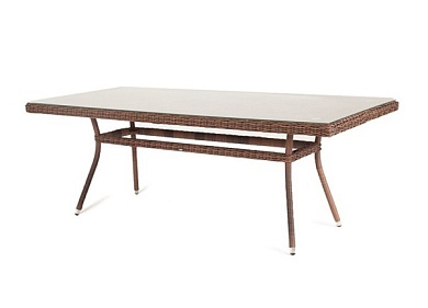 "латте" плетеный стол из искусственного ротанга, цвет коричневый 200х90см в официальном магазине viva-verde.ru