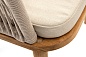 "Лион" стул плетеный из роупа, основание дуб, роуп бежевый круглый, ткань бежевая