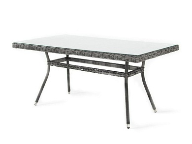 "латте" плетеный стол из искусственного ротанга 160х90см, цвет графит в официальном магазине viva-verde.ru