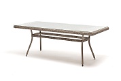 "латте" плетеный стол из искусственного ротанга 200х90см, цвет бежевый в официальном магазине viva-verde.ru