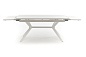 "Меркурий" стол интерьерный раздвижной обеденный из керамики, цвет белый глянцевый
