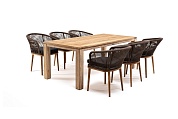 "мадейра" обеденная группа на 6 персон, стулья "марсель", роуп коричневый в официальном магазине viva-verde.ru
