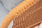 "Милан" кресло плетеное из роупа, каркас алюминий светло-серый (RAL7035) шагрень, роуп оранжевый меланж круглый, ткань светло-серая
