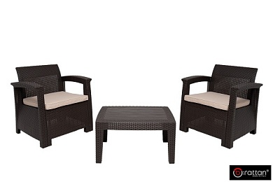 комплект мебели rattan comfort 3, венге в официальном магазине viva-verde.ru
