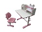 Комплект парта + стул трансформеры Carezza FUNDESK Розовый