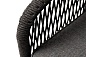 "Канны" кресло плетеное из роупа, каркас алюминий темно-серый (RAL7024) шагрень, роуп темно-серый круглый, ткань темно-серая