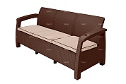 мебель tweet диван 3-х местный, коричневый в официальном магазине viva-verde.ru