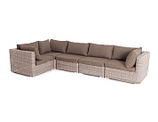 "лунго" трансформирующийся диван из искусственного ротанга, цвет бежевый в официальном магазине viva-verde.ru