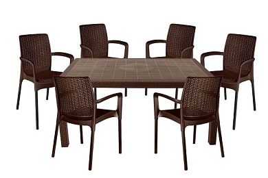 комплект мебели tweet bali set, коричневый в официальном магазине viva-verde.ru