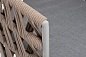 "Диего" стул плетеный из роупа, каркас из стали светло-серый (RAL7035) шагрень, роуп бежевый круглый, ткань светло-серая
