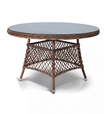 "эспрессо" плетеный круглый стол, диаметр 118 см, цвет коричневый в официальном магазине viva-verde.ru