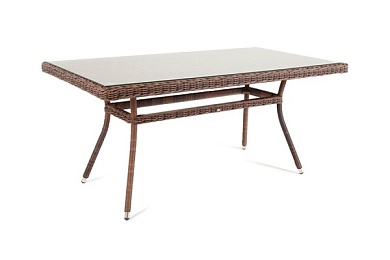 "латте" плетеный стол из искусственного ротанга 140х80см, цвет коричневый в официальном магазине viva-verde.ru