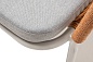 "Марсель" стул плетеный из роупа, каркас алюминий светло-серый (RAL7035) шагрень, роуп оранжевый меланж круглый, ткань светло-серая