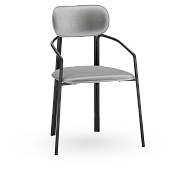 Стул ror, round, велюр, черный/серый от производителя. Магазин дизайнерской мебели. ⭐ Более 100 видов столов, стульев, диваны, кресла, обеденные группы, лаунж-зоны.