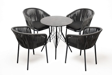 "конте" обеденная группа на 4 персоны, круглый стол, цвет "серый гранит" в официальном магазине viva-verde.ru
