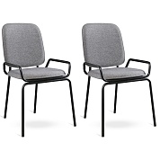 Набор из 2 стульев ror, double frame, рогожка, черный /серый от производителя. Магазин дизайнерской мебели. ⭐ Более 100 видов столов, стульев, диваны, кресла, обеденные группы, лаунж-зоны.