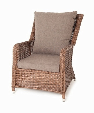 "гляссе" кресло плетеное из искусственого ротанга, цвет коричневый в официальном магазине viva-verde.ru