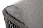 "Канны" кресло плетеное из роупа, основание дуб, роуп темно-серый круглый, ткань темно-серая