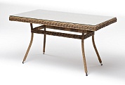 "латте" плетеный стол из искусственного ротанга 140х80см, цвет соломенный, высота 65 см в официальном магазине viva-verde.ru