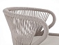 "Милан" стул плетенный из роупа, каркас алюминий белый шагрень, роуп бежевый кругл, ткань бежевая
