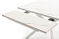 "Меркурий" стол интерьерный раздвижной обеденный из керамики, цвет белый глянцевый
