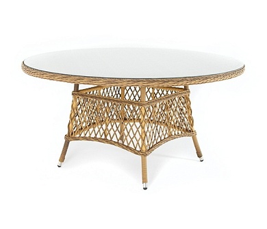 "эспрессо" плетеный круглый стол, диаметр 150 см, цвет соломенный в официальном магазине viva-verde.ru