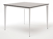 "малага" обеденный стол из hpl 90х90см, цвет "серый гранит", каркас белый в официальном магазине viva-verde.ru