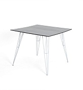 "руссо" обеденный стол из hpl квадратный 90х90см, цвет светло-серый в официальном магазине viva-verde.ru