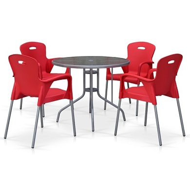 комплект мебели для кафе td90/xrf065br-red (4+1) в официальном магазине viva-verde.ru