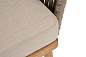 "Мальорка" диван 3-местный плетеный из роупа, основание дуб, роуп серо-коричневый 23мм, ткань бежевая 052