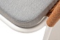 "Лион" стул плетеный из роупа, каркас из стали светло-серый (RAL7035) шагрень, роуп оранжевый меланж круглый, ткань светло-серая