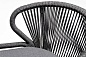 "Венето" обеденная группа на 6 персон со стульями "Милан", каркас темно-серый, роуп темно-серый