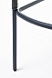 "Бордо" стул барный плетеный из роупа, каркас из стали серый (RAL7022) муар, роуп серый 15мм, ткань серая 017