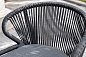 "Милан" стул плетеный из роупа, каркас алюминий темно-серый (RAL7024) шагрень, роуп темно-серый круглый, ткань темно-серая