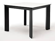 "венето" обеденный стол из hpl 90х90см, цвет молочный, каркас черный в официальном магазине viva-verde.ru