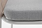 "Лион" стул плетеный из роупа, каркас из стали светло-серый (RAL7035) шагрень, роуп бежевый круглый, ткань светло-серая