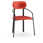 Стул ror, round, велюр, черный/темно-красный от производителя. Магазин дизайнерской мебели. ⭐ Более 100 видов столов, стульев, диваны, кресла, обеденные группы, лаунж-зоны.