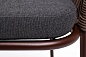 "Лион" стул плетеный из роупа, каркас из стали коричневый (RAL8016) муар, роуп коричневый круглый, ткань бежевая