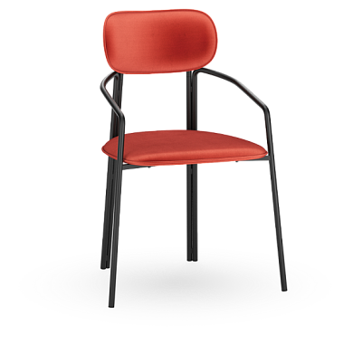 Стул ror, round, велюр, черный/темно-красный от производителя. Магазин дизайнерской мебели. ⭐ Более 100 видов столов, стульев, диваны, кресла, обеденные группы, лаунж-зоны.