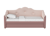 Диван-кровать Soft Elle спальное место 90*200 см (розовый)  по выгодным ценам с доставкой по Москве и Регионам от производителя. Более 50 видов детских кроваток, диванов, стульчиков, столов, комплектов. Доставка 24/7. Фирменная гарантия на детскую мебель.