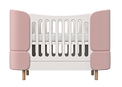 Кроватка-трансформер KIDI Soft (розовый)  по выгодным ценам с доставкой по Москве и Регионам от производителя. Более 50 видов детских кроваток, диванов, стульчиков, столов, комплектов. Доставка 24/7. Фирменная гарантия на детскую мебель.